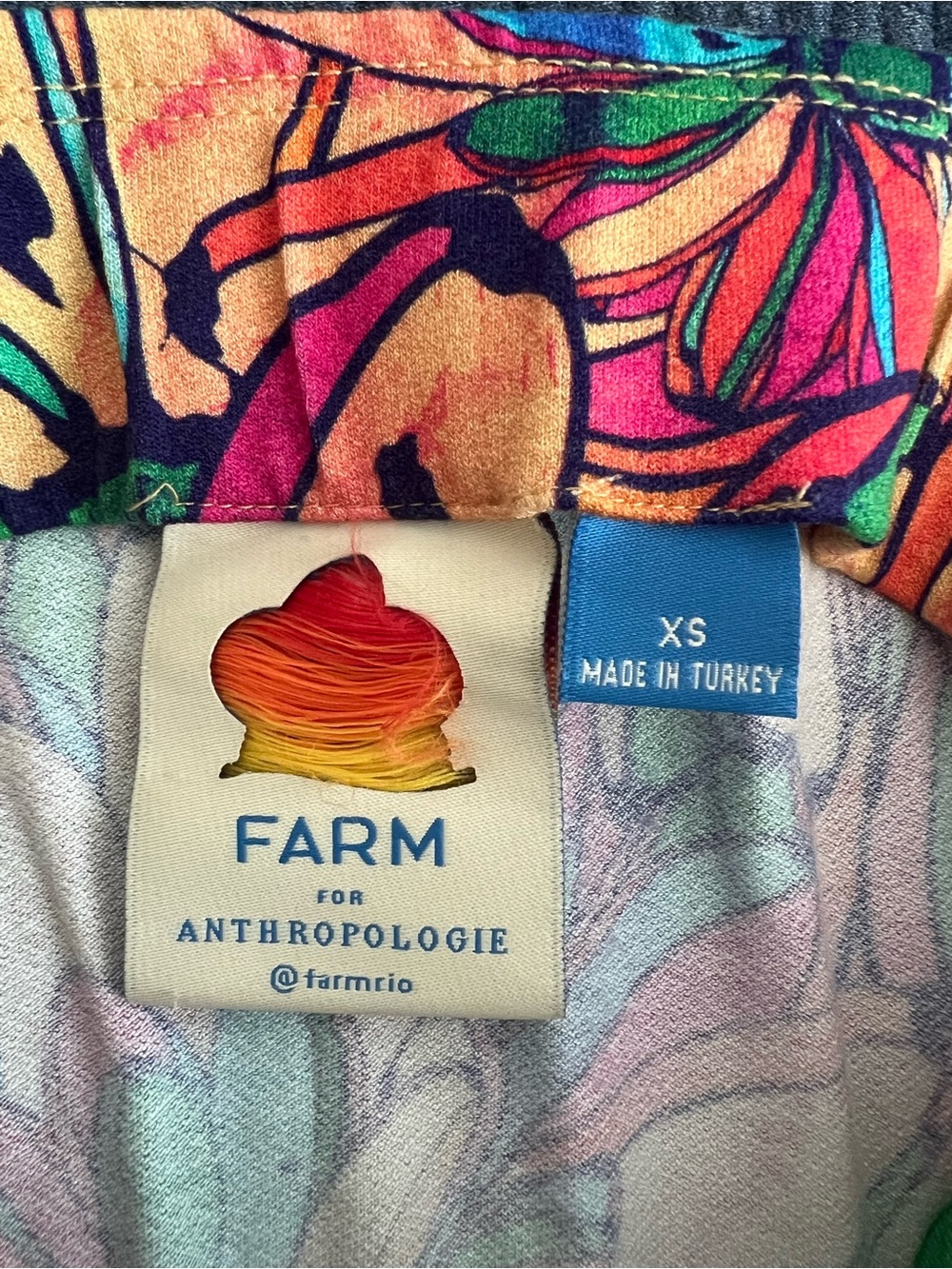 FARM Rio Banana Floral Faux Wrap Skirt | Size Small - Picture 6 of 6
